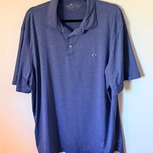 Vineyard Vines Blue Micro-Striped Polo